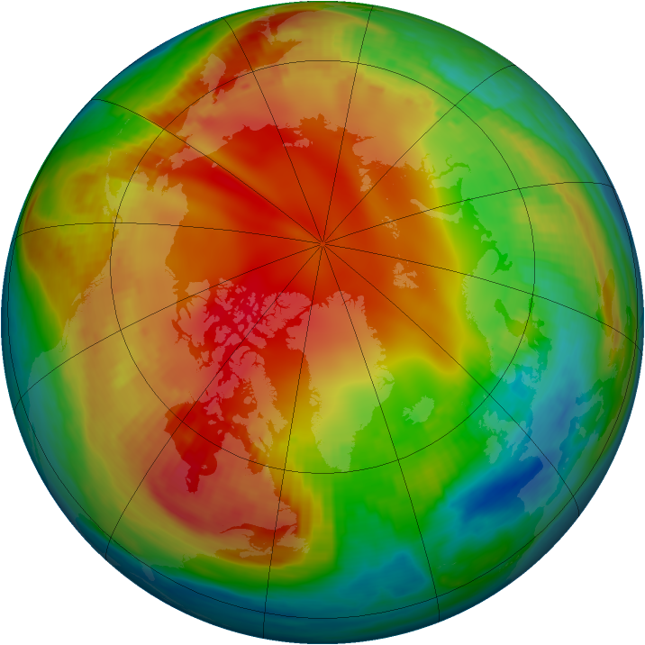 Arctic ozone map for 25 January 1987